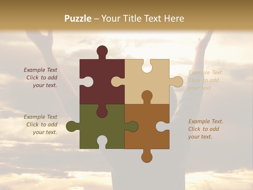 A Man Raising His Arms In The Air PowerPoint Template