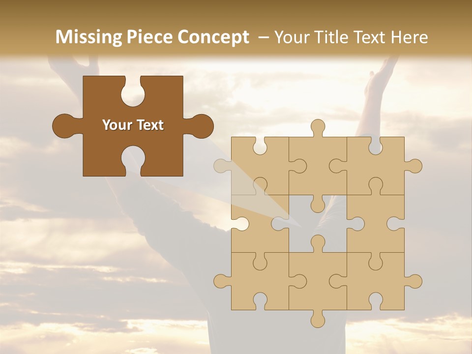 A Man Raising His Arms In The Air PowerPoint Template