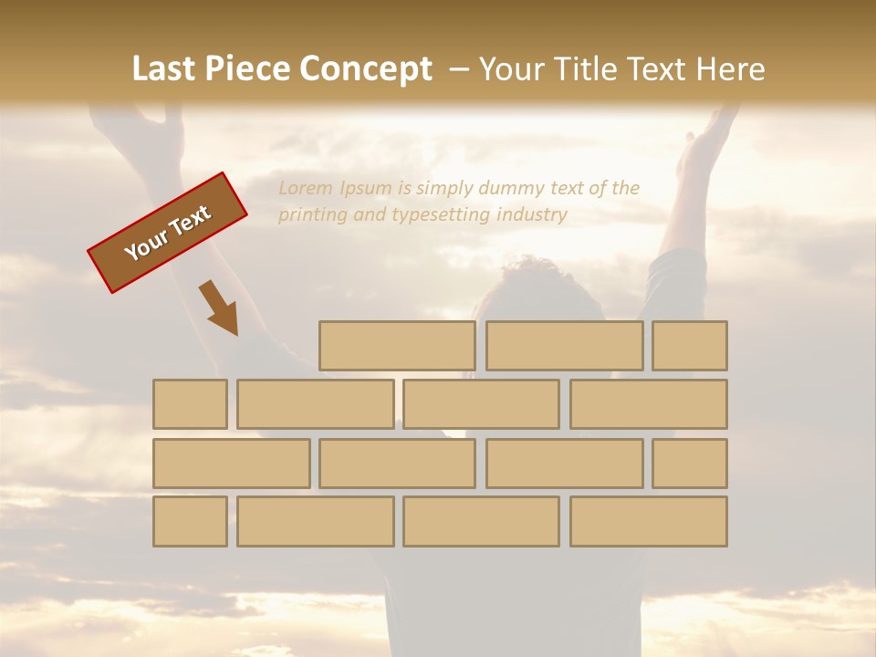 A Man Raising His Arms In The Air PowerPoint Template