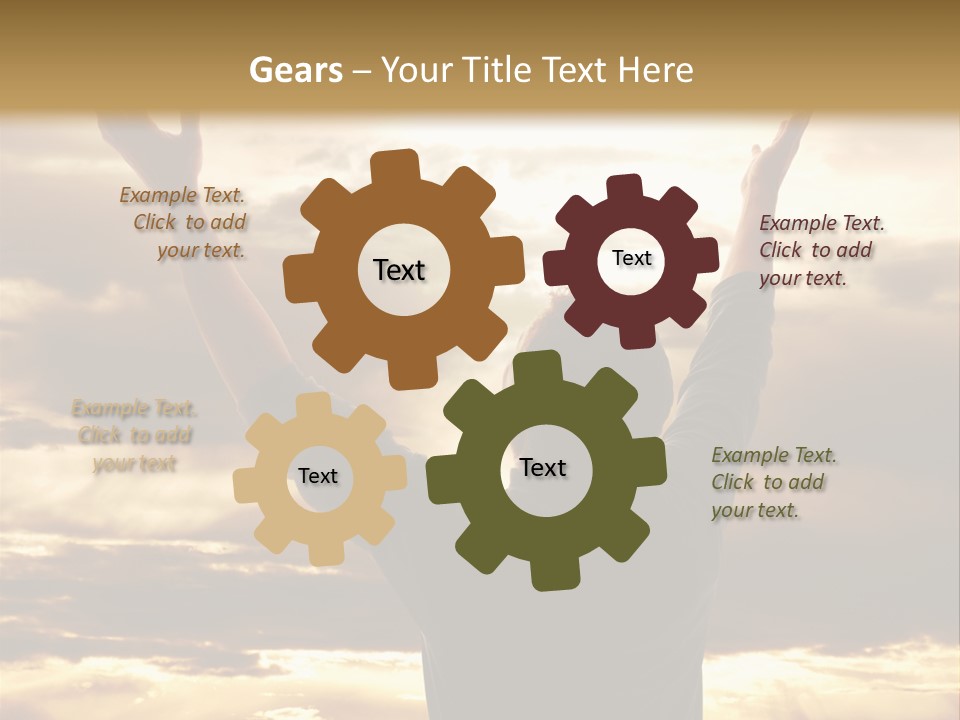 A Man Raising His Arms In The Air PowerPoint Template