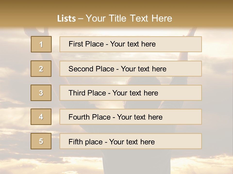 A Man Raising His Arms In The Air PowerPoint Template