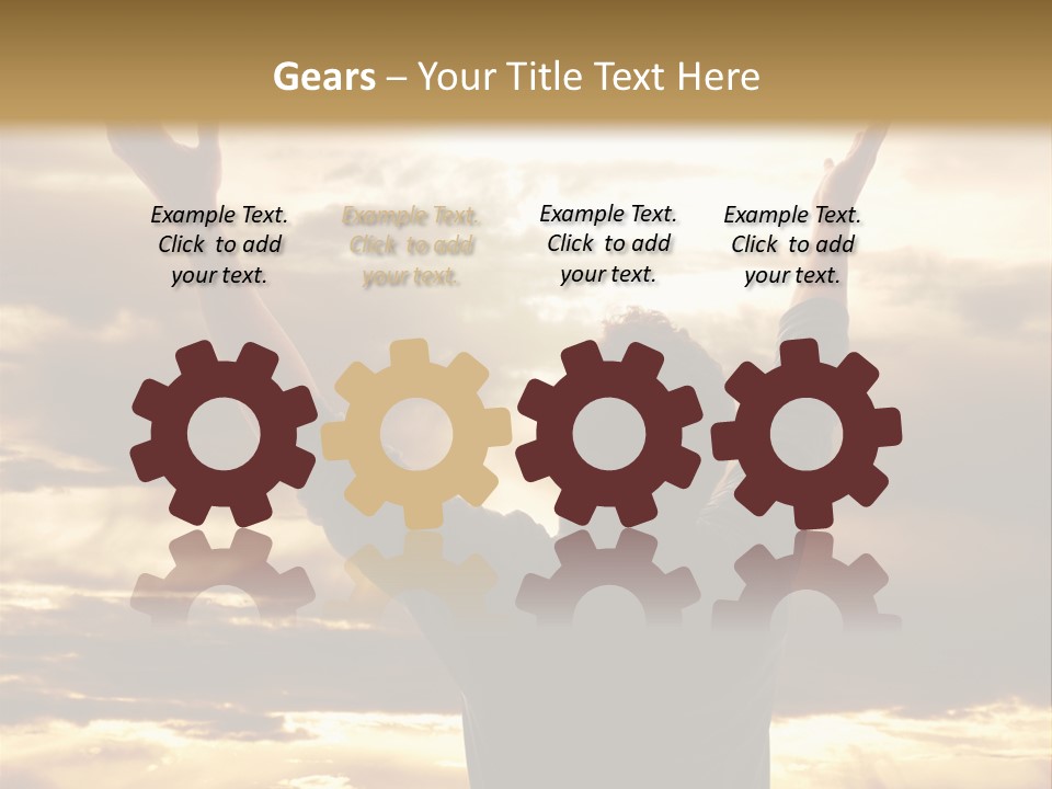 A Man Raising His Arms In The Air PowerPoint Template