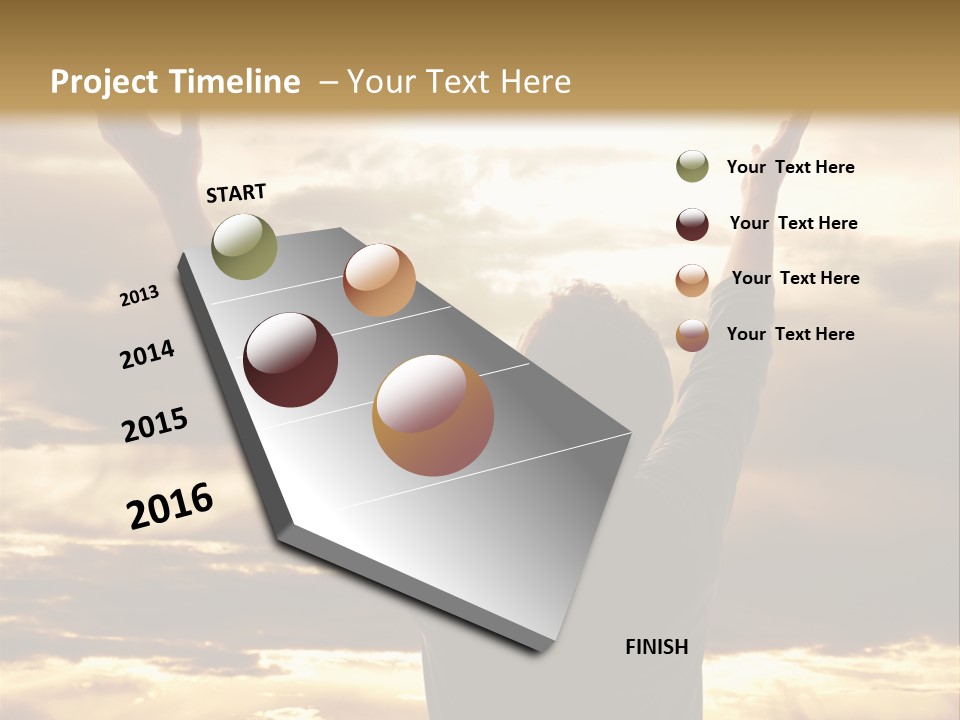 A Man Raising His Arms In The Air PowerPoint Template