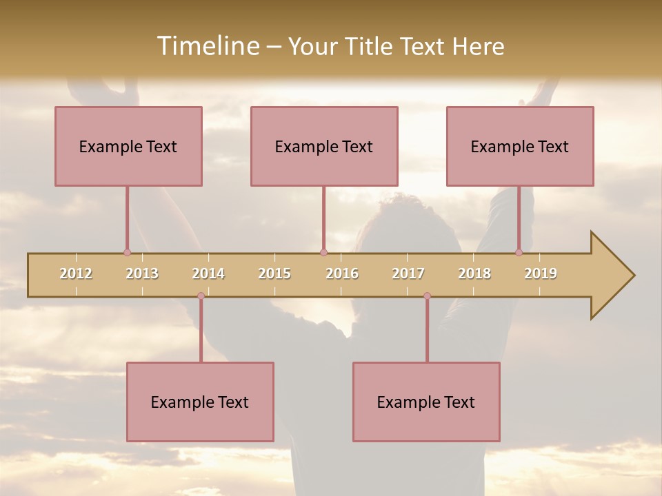 A Man Raising His Arms In The Air PowerPoint Template