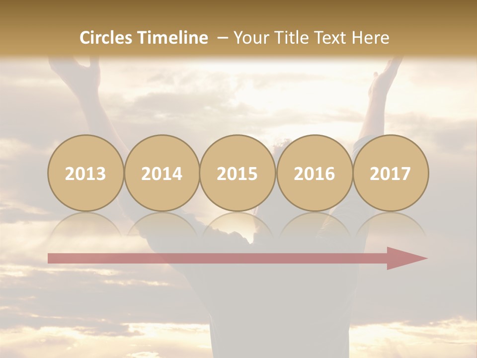 A Man Raising His Arms In The Air PowerPoint Template