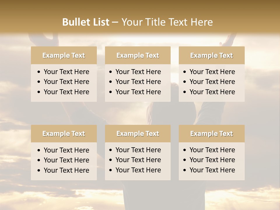 A Man Raising His Arms In The Air PowerPoint Template