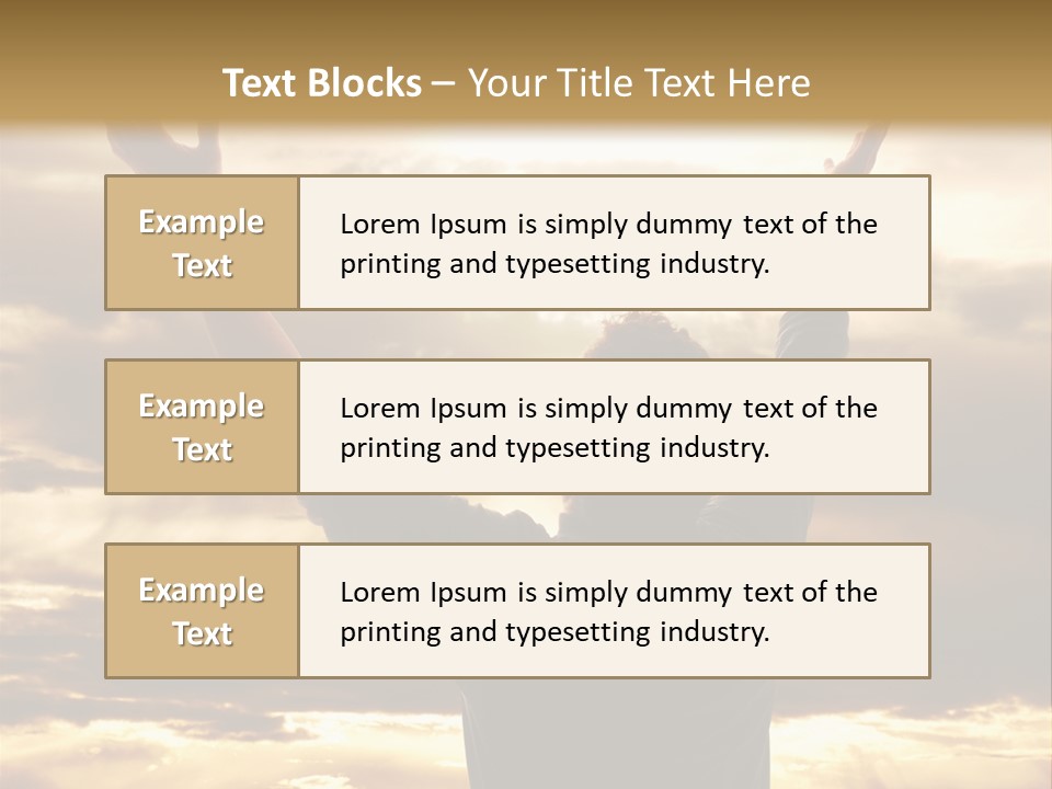 A Man Raising His Arms In The Air PowerPoint Template
