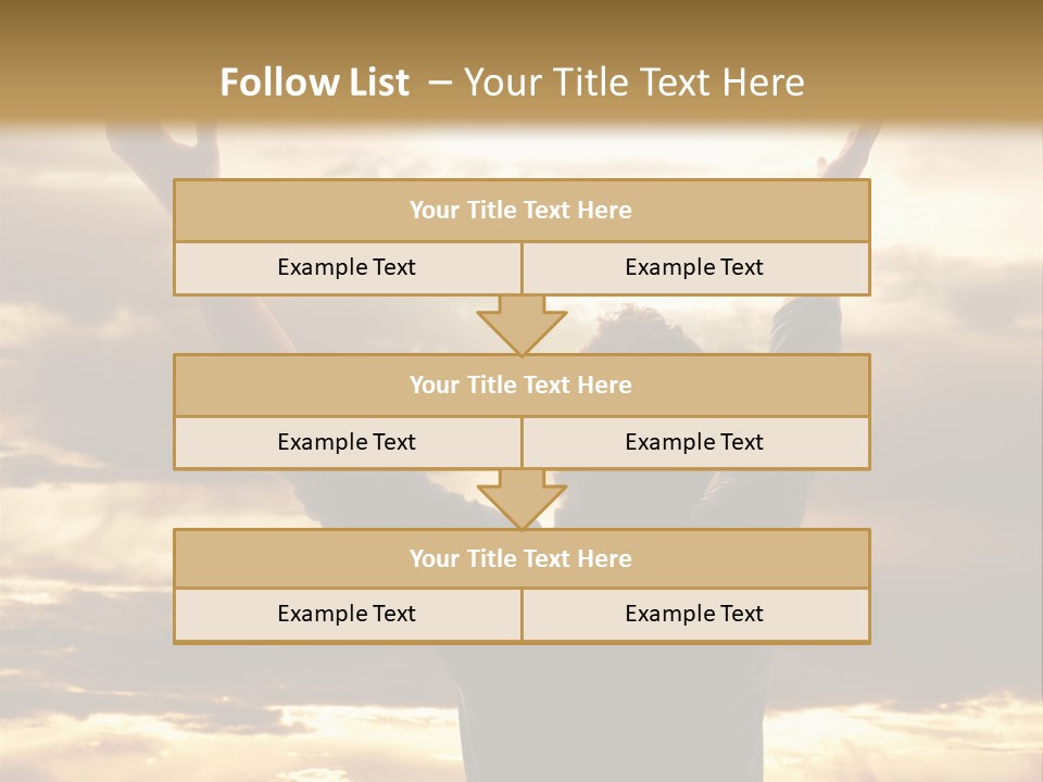 A Man Raising His Arms In The Air PowerPoint Template
