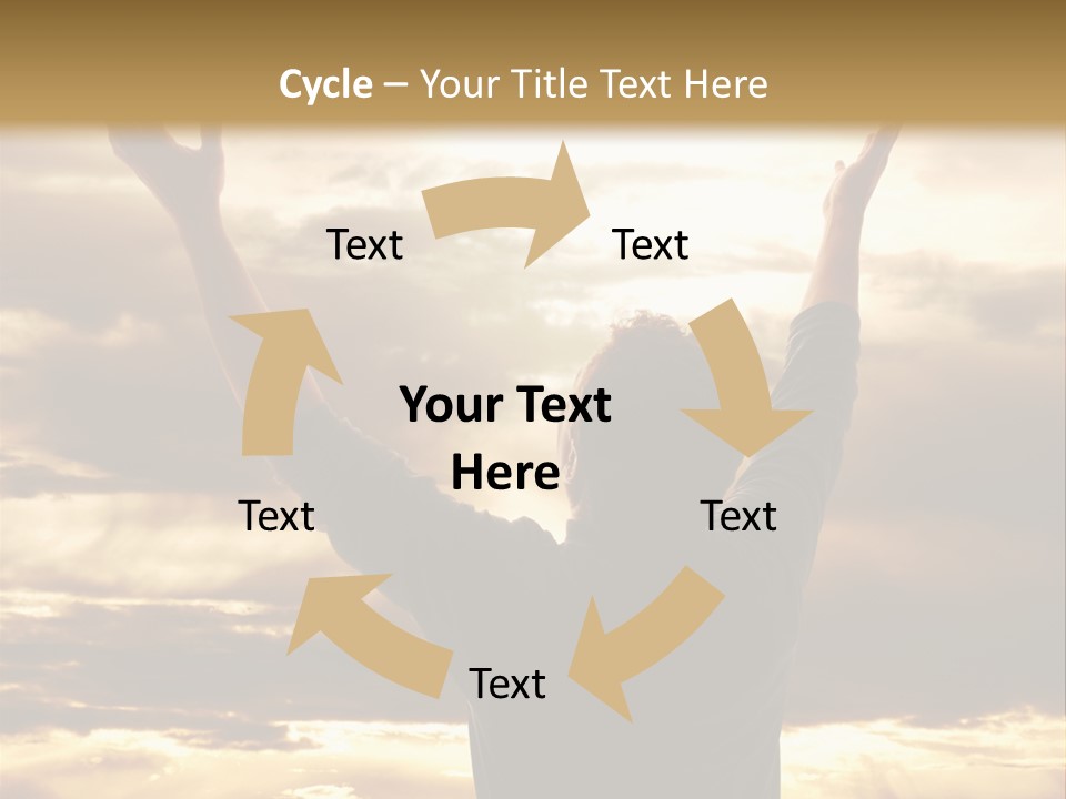 A Man Raising His Arms In The Air PowerPoint Template