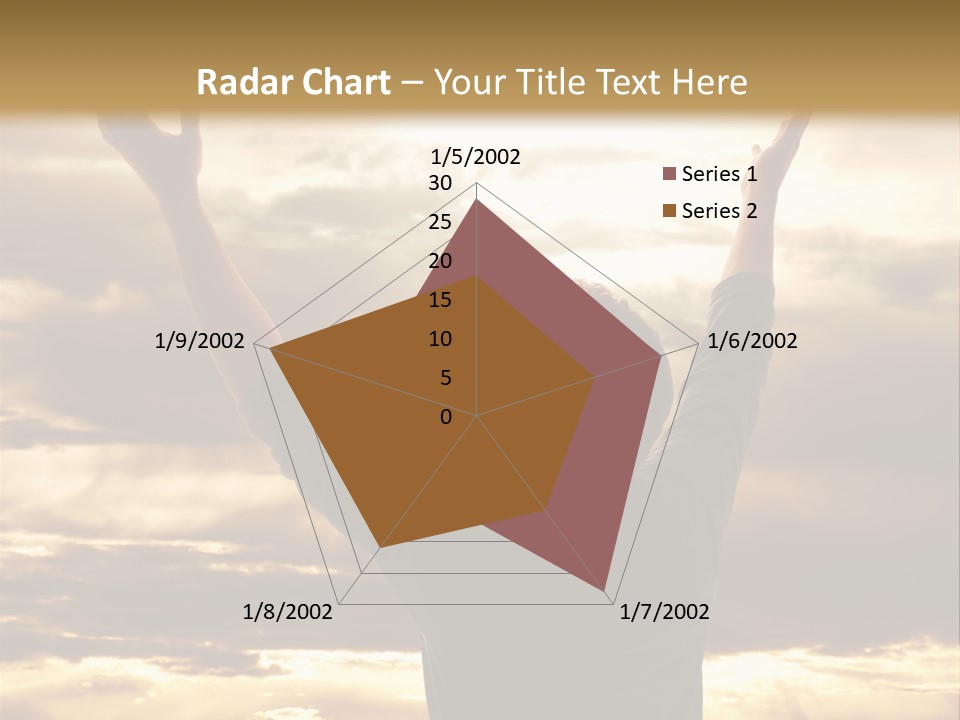A Man Raising His Arms In The Air PowerPoint Template