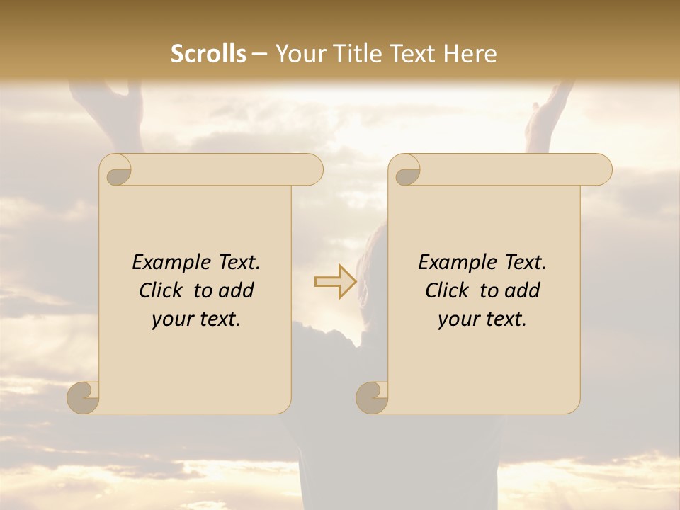 A Man Raising His Arms In The Air PowerPoint Template