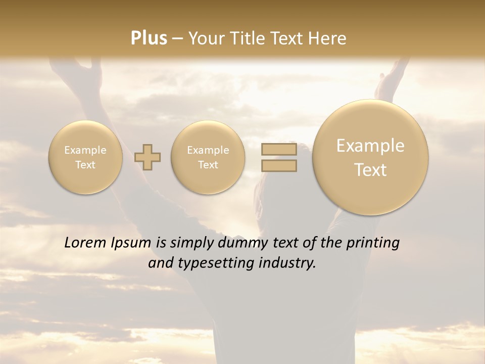 A Man Raising His Arms In The Air PowerPoint Template