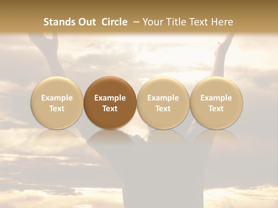 A Man Raising His Arms In The Air PowerPoint Template