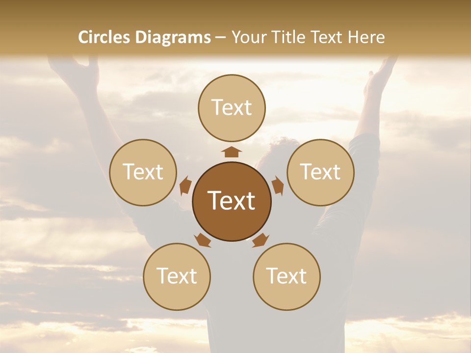 A Man Raising His Arms In The Air PowerPoint Template