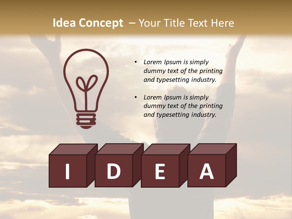 A Man Raising His Arms In The Air PowerPoint Template