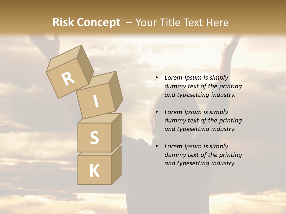 A Man Raising His Arms In The Air PowerPoint Template