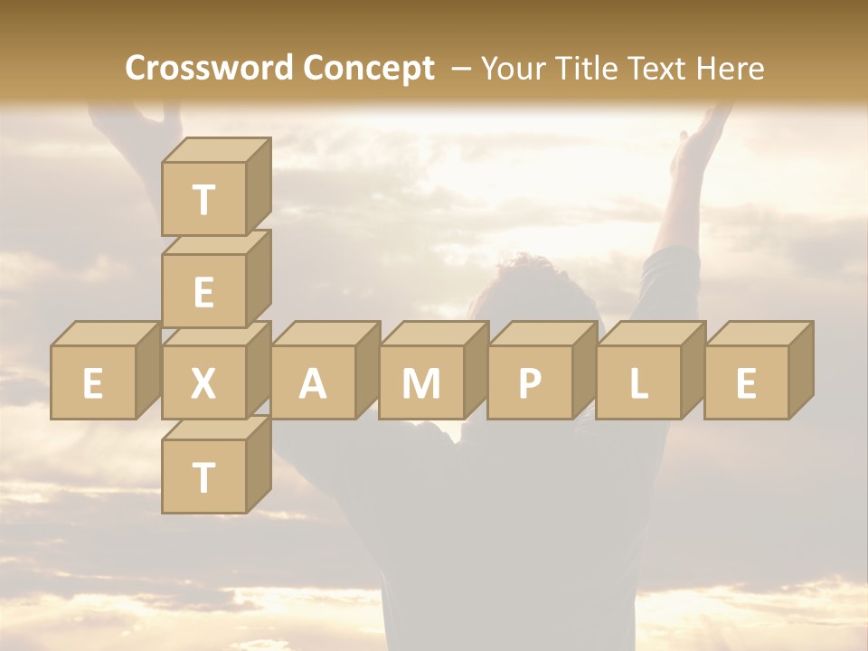 A Man Raising His Arms In The Air PowerPoint Template