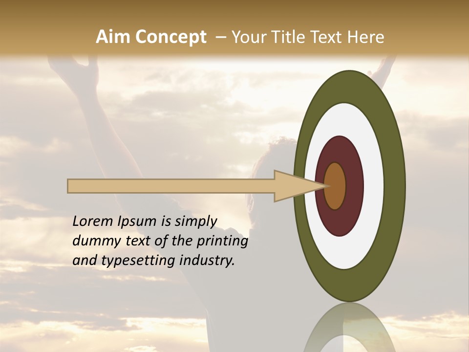 A Man Raising His Arms In The Air PowerPoint Template