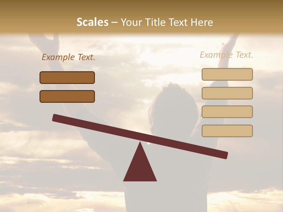 A Man Raising His Arms In The Air PowerPoint Template