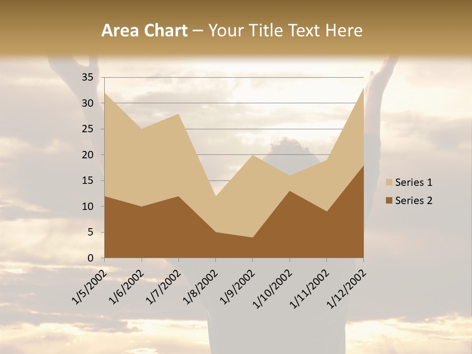 A Man Raising His Arms In The Air PowerPoint Template