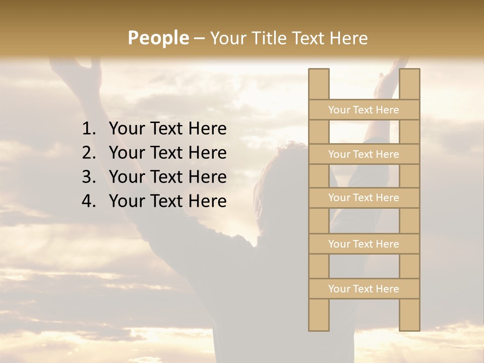 A Man Raising His Arms In The Air PowerPoint Template