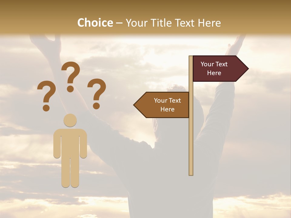 A Man Raising His Arms In The Air PowerPoint Template