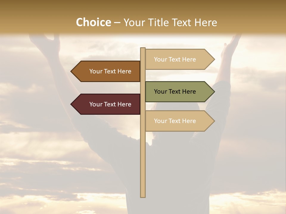 A Man Raising His Arms In The Air PowerPoint Template