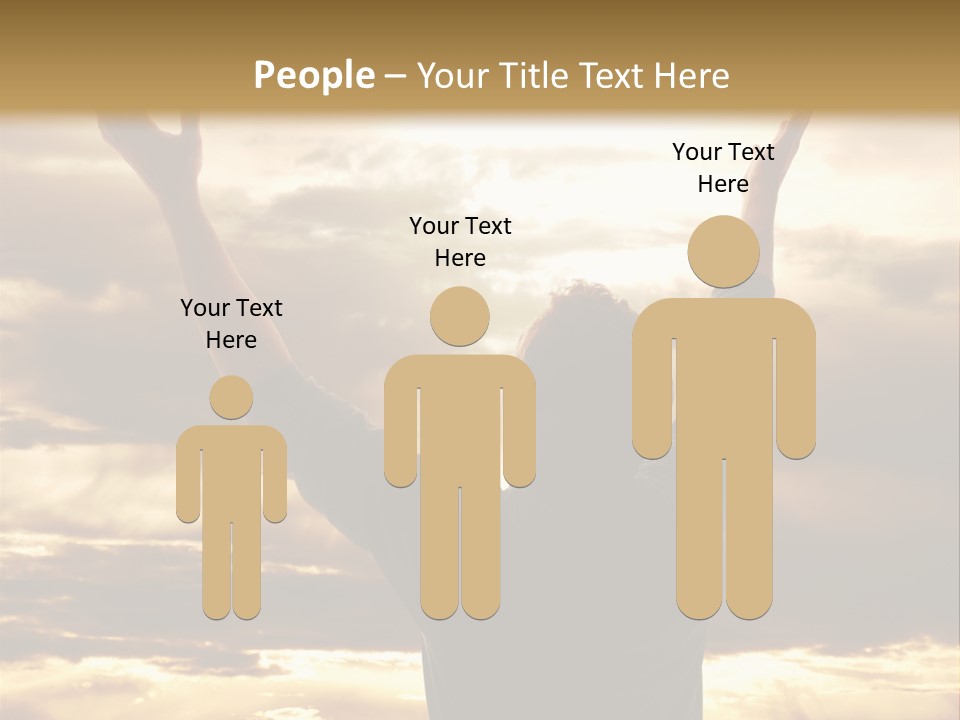 A Man Raising His Arms In The Air PowerPoint Template