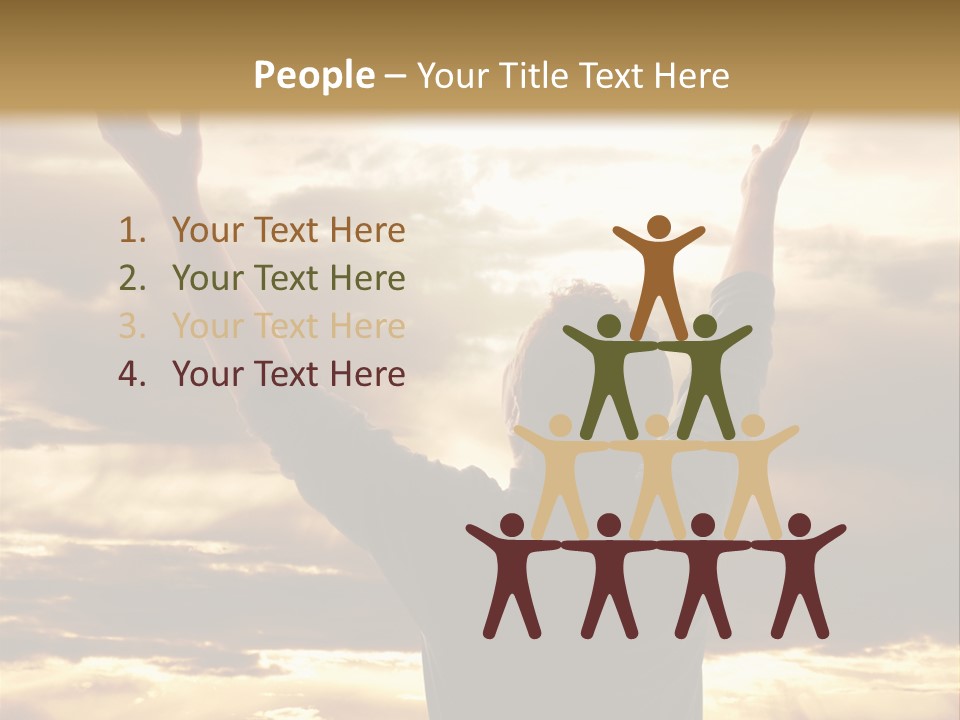 A Man Raising His Arms In The Air PowerPoint Template