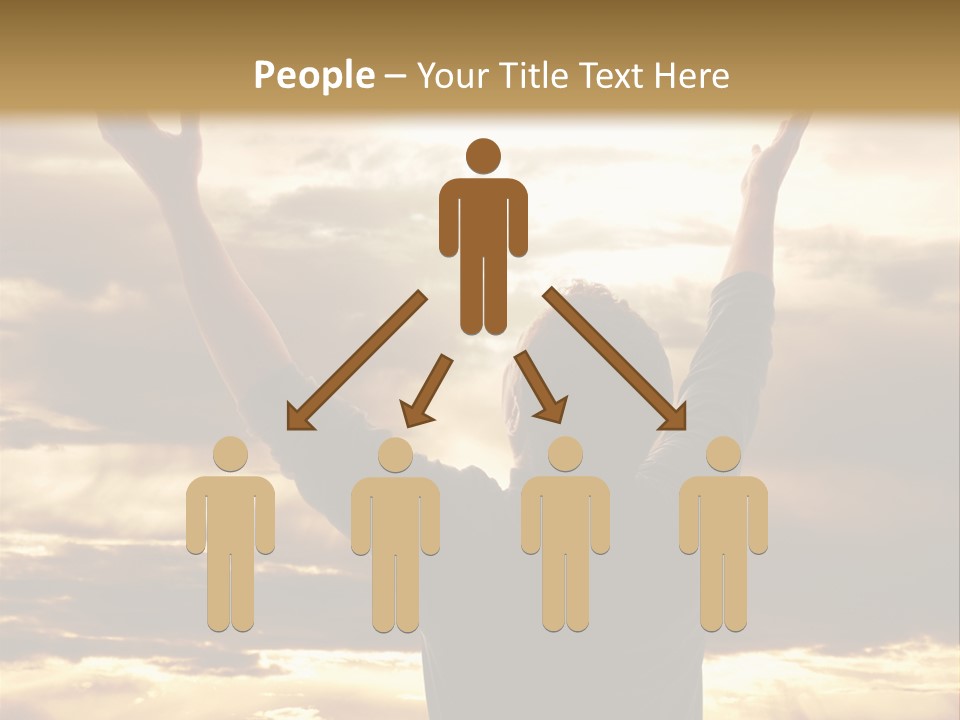 A Man Raising His Arms In The Air PowerPoint Template