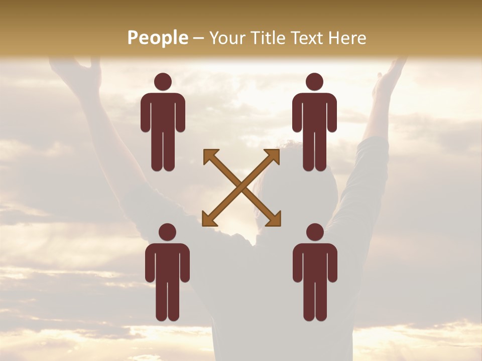A Man Raising His Arms In The Air PowerPoint Template