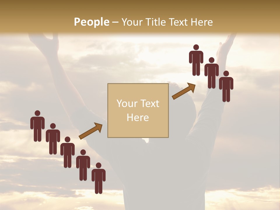 A Man Raising His Arms In The Air PowerPoint Template