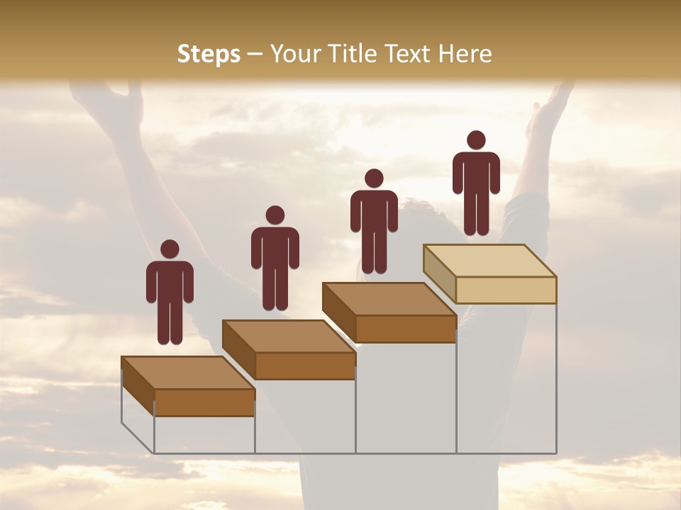 A Man Raising His Arms In The Air PowerPoint Template