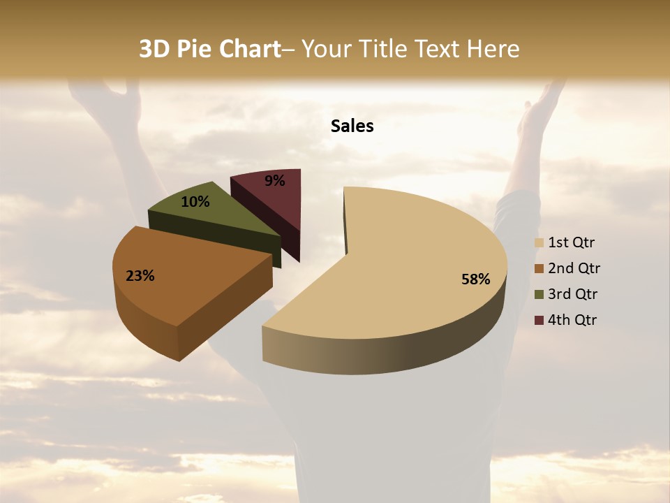 A Man Raising His Arms In The Air PowerPoint Template