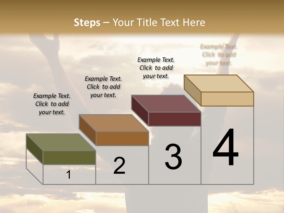 A Man Raising His Arms In The Air PowerPoint Template
