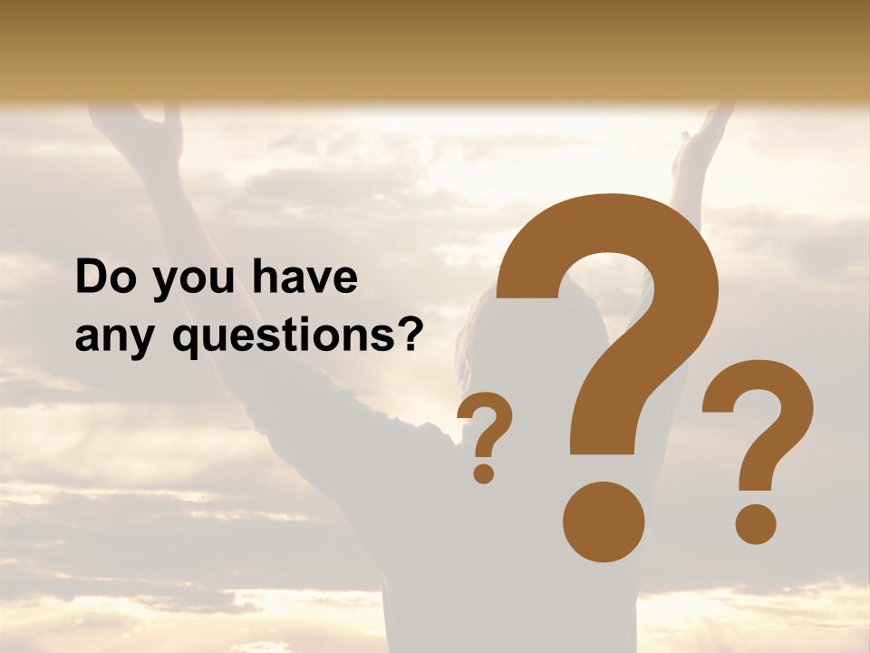 A Man Raising His Arms In The Air PowerPoint Template