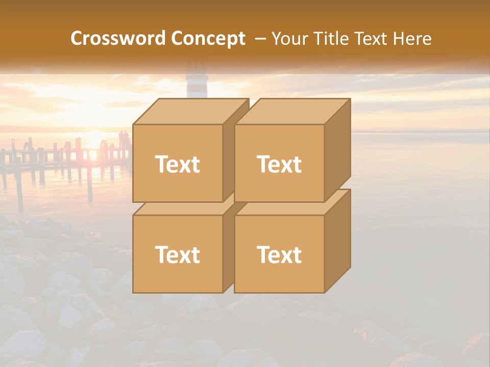 A Red And White Light House Sitting On Top Of A Body Of Water PowerPoint Template