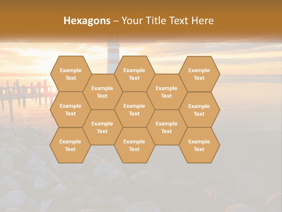 A Red And White Light House Sitting On Top Of A Body Of Water PowerPoint Template