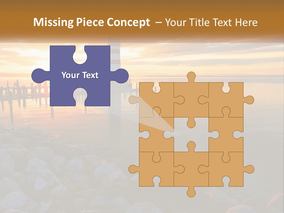 A Red And White Light House Sitting On Top Of A Body Of Water PowerPoint Template