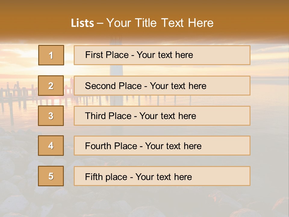 A Red And White Light House Sitting On Top Of A Body Of Water PowerPoint Template