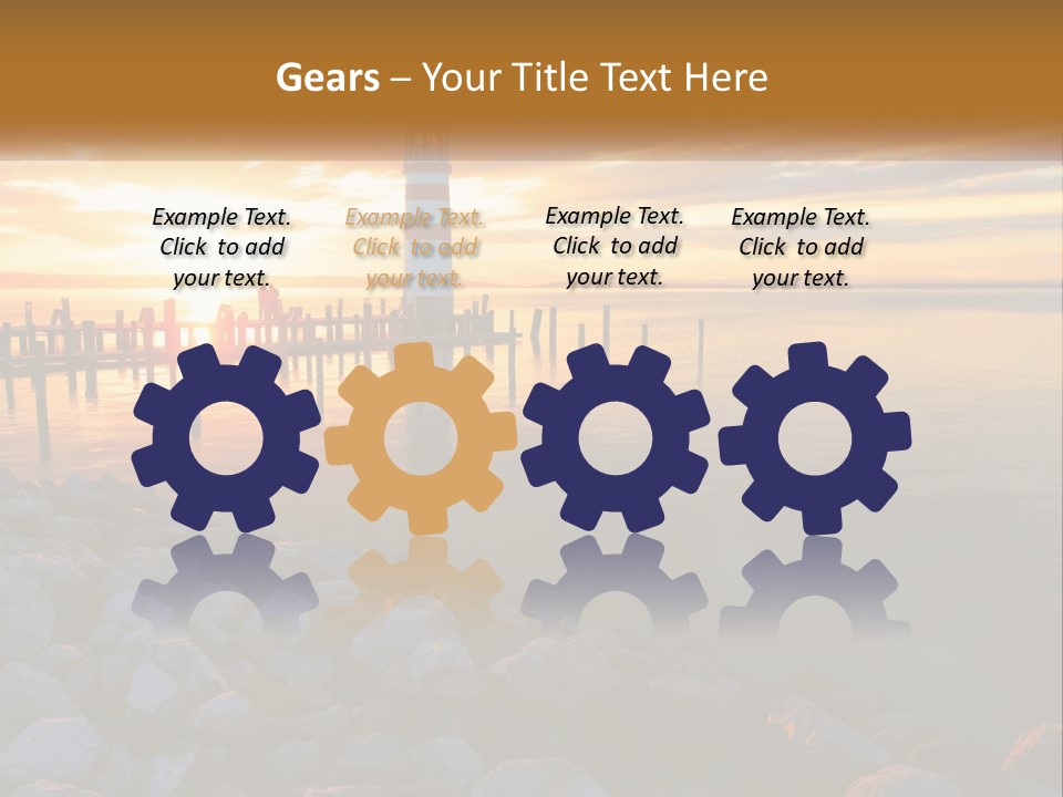 A Red And White Light House Sitting On Top Of A Body Of Water PowerPoint Template