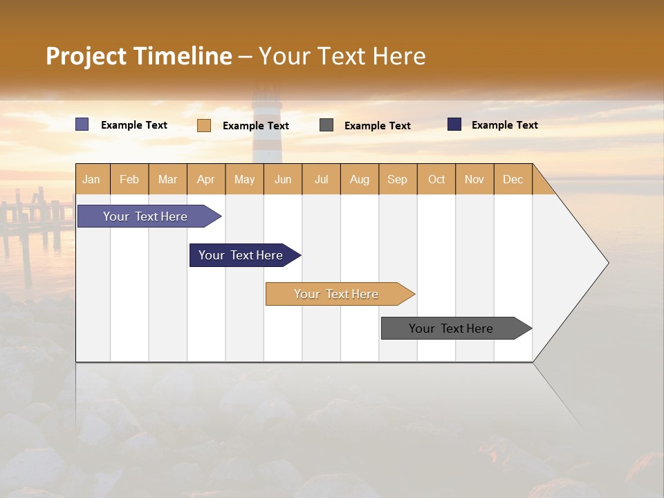 A Red And White Light House Sitting On Top Of A Body Of Water PowerPoint Template