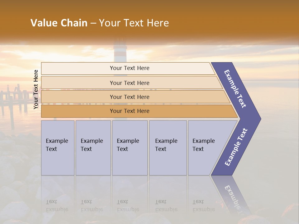 A Red And White Light House Sitting On Top Of A Body Of Water PowerPoint Template