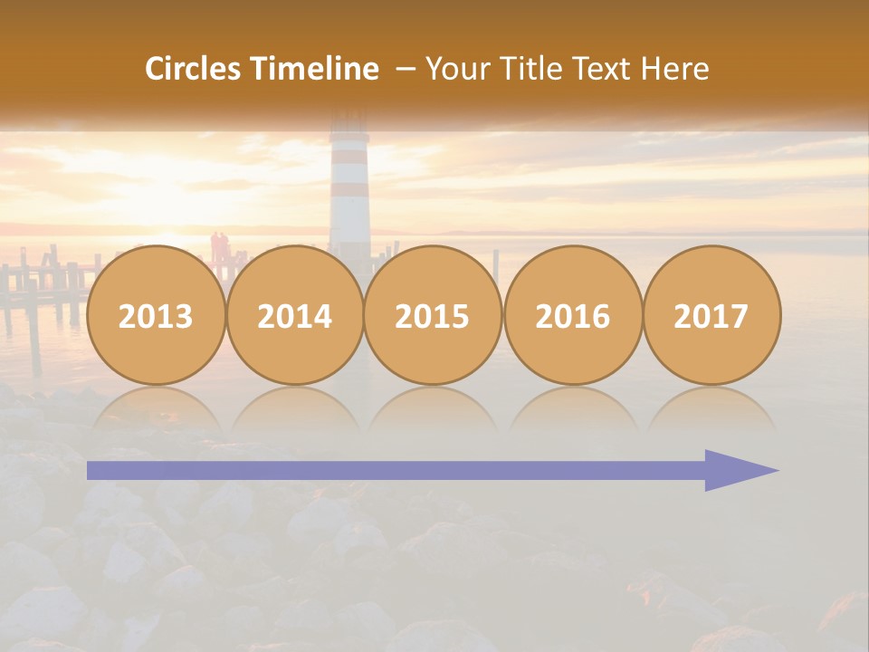 A Red And White Light House Sitting On Top Of A Body Of Water PowerPoint Template