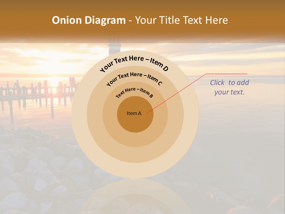 A Red And White Light House Sitting On Top Of A Body Of Water PowerPoint Template