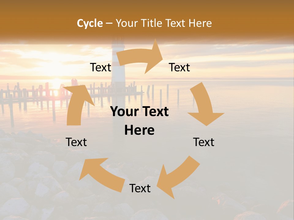 A Red And White Light House Sitting On Top Of A Body Of Water PowerPoint Template