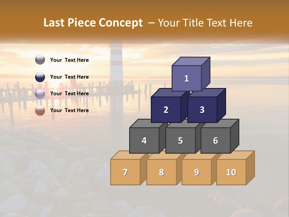 A Red And White Light House Sitting On Top Of A Body Of Water PowerPoint Template