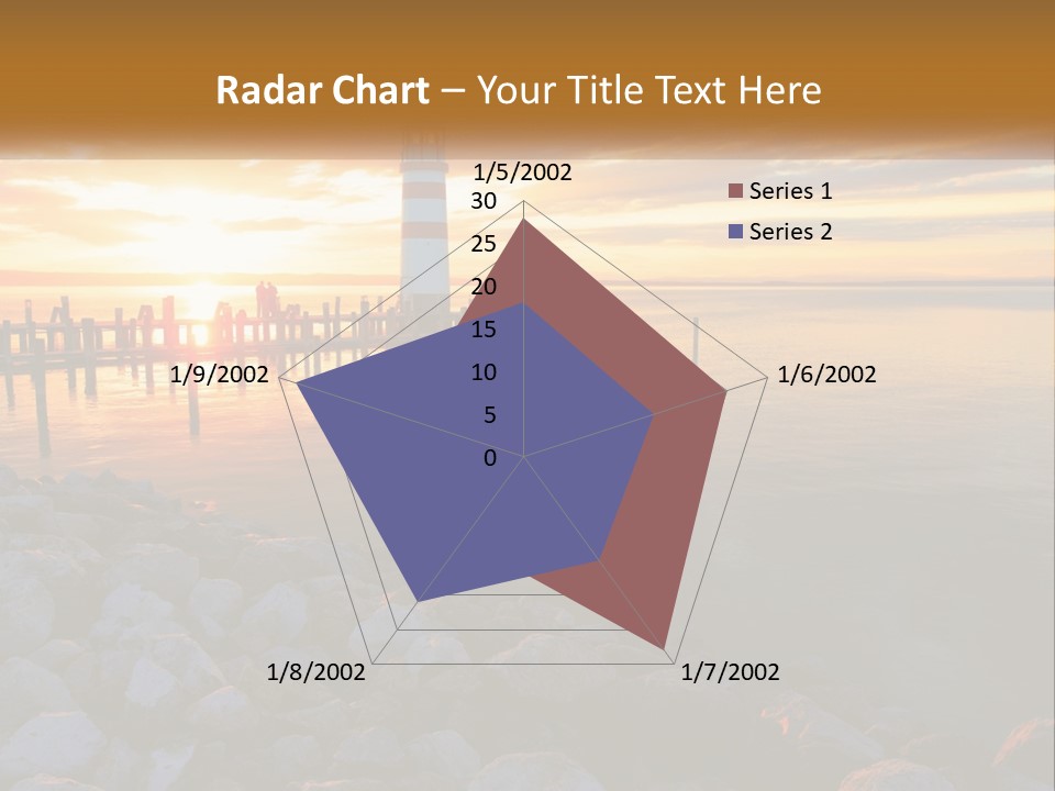 A Red And White Light House Sitting On Top Of A Body Of Water PowerPoint Template