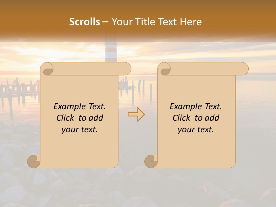 A Red And White Light House Sitting On Top Of A Body Of Water PowerPoint Template