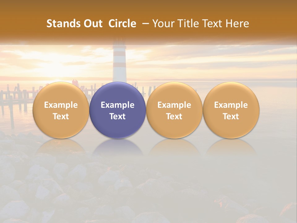 A Red And White Light House Sitting On Top Of A Body Of Water PowerPoint Template